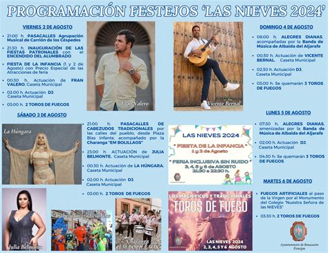 PROGRAMACIÓN DE FESTEJOS "LAS NIEVES 2024" QUE SE CELEBRAN DEL 2 AL 6