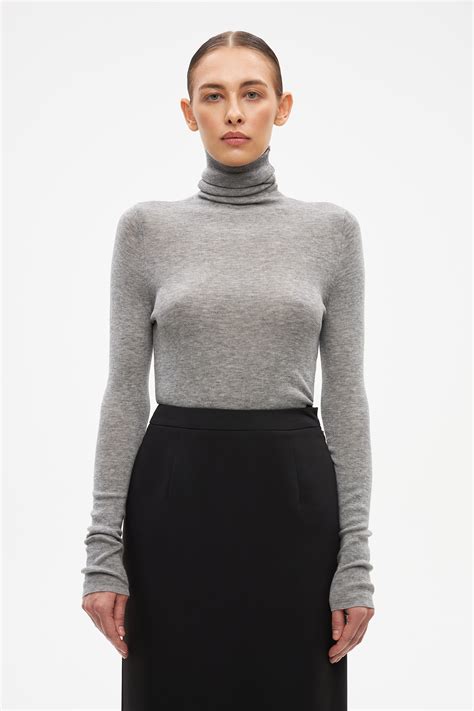 Водолазка из шерсти и шёлка серый – pravdastore.com