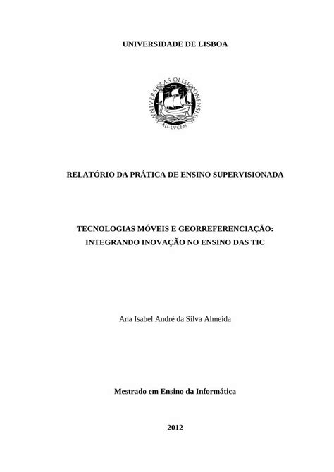 PDF RELATÓRIO DA PRÁTICA DE ENSINO SUPERVISIONADA repositorio ul pt