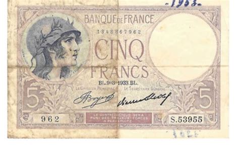 Billet Francs Violet B