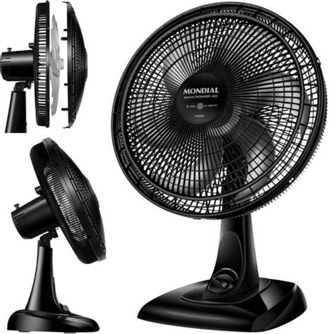 Ventilador Cm De Mesa Mondial Preto P S Maxi Power Uso Mesa Ou