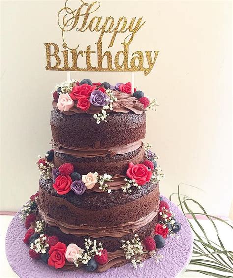 Chocolate Naked Cake Decorated Cake By Shafaq S Bake Cakesdecor