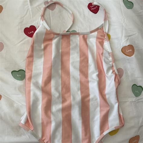 Wildfox Couture Swim Bikini One Piece Pink White Depop