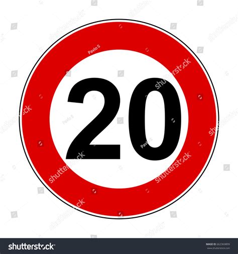 Speed Limit Signs 20 Km Stock Stock Vector (Royalty Free) 662369899 ...