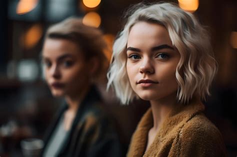 Zwei junge blonde Mädchen porträtieren ein neuronales Netzwerk das von der KI generiert wurde