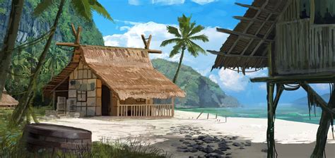 Artstation Tropicalconcepts Janos Tokity Beach Huts Art Beach