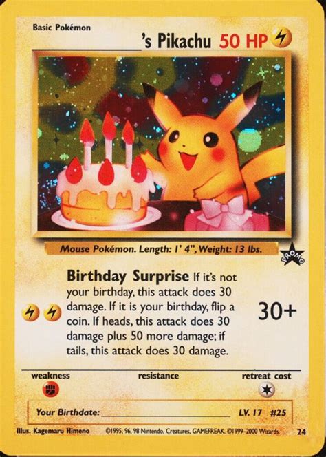 Birthday Pikachu Wizards Black Star Promo Holo Price Guide