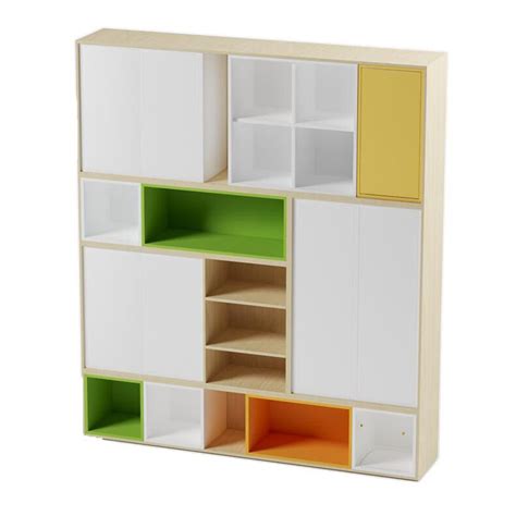 Стеллаж “Кубик-Рубика” модульный открытый для школы