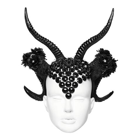 Black Goth Demon Horn Headwear