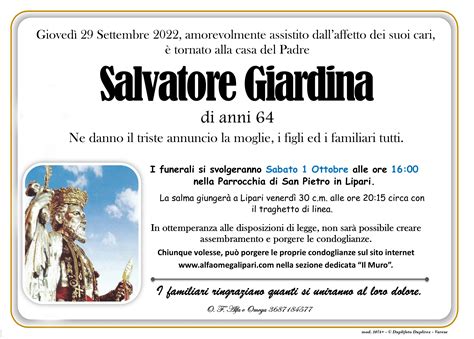 Eolienews: E' deceduto Salvatore Giardina