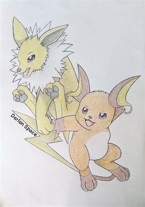 Jolteon And Raichu By Darlanspace On Deviantart