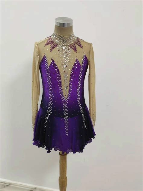 Purple Competition Skating Dress For Girls Women Custom Etsy