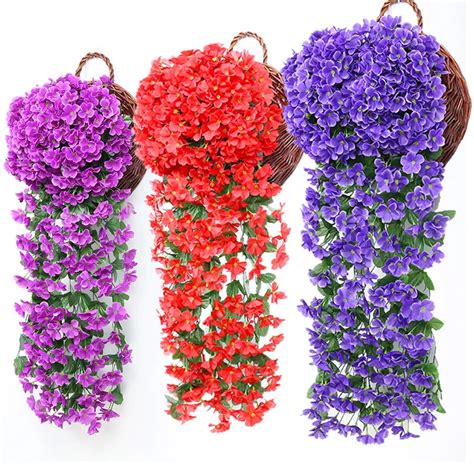 Flores Artificiales Violetas Guirnalda Colgante Para Fiesta De Boda