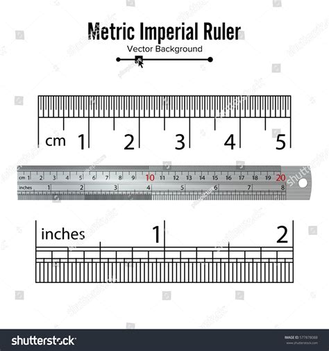 Metric Imperial Rulers Vector Centimeter Inch Stock Vector (Royalty ... 
