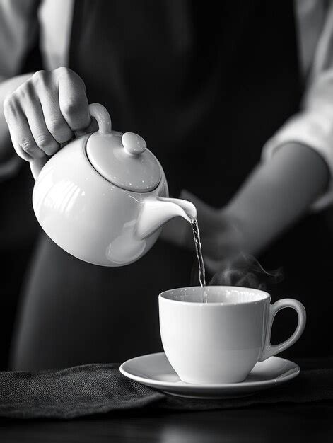 Barista Pouring Creamer Into Coffee Cup Premium Ai Generated Image