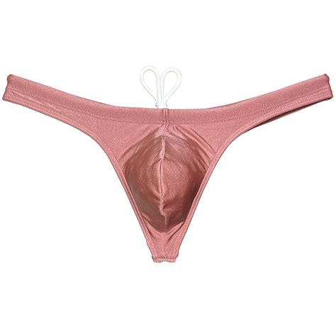 Botmois Men S Solid Swim Briefs Breathable Bikini Bottoms Thong Drawstring Swimwear Shiny