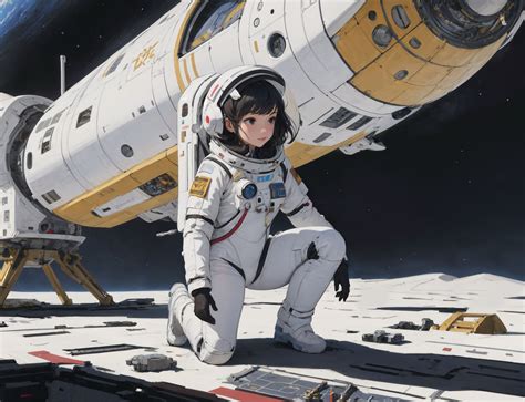 Girl Astronaut On The Moon By Evakuator On Deviantart