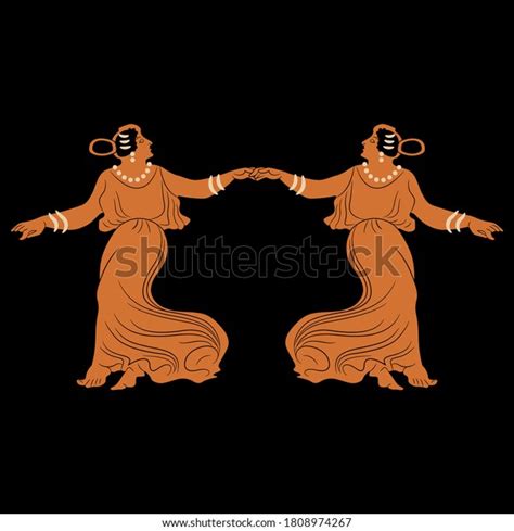 Symmetrical Decor Two Dancing Ancient Greek Stock Vector Royalty Free 1808974267 Shutterstock