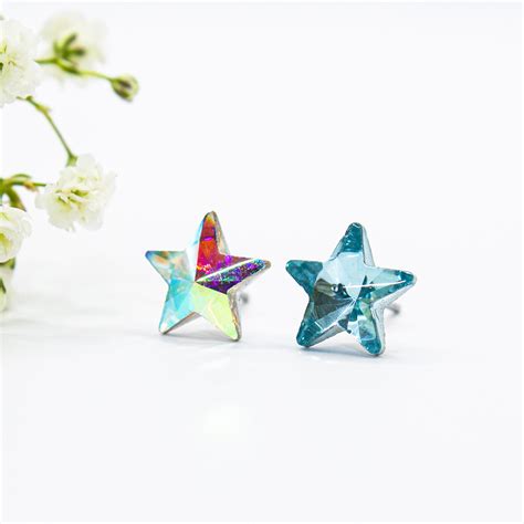 Crystal Star Stud Earrings for Sensitive Ears