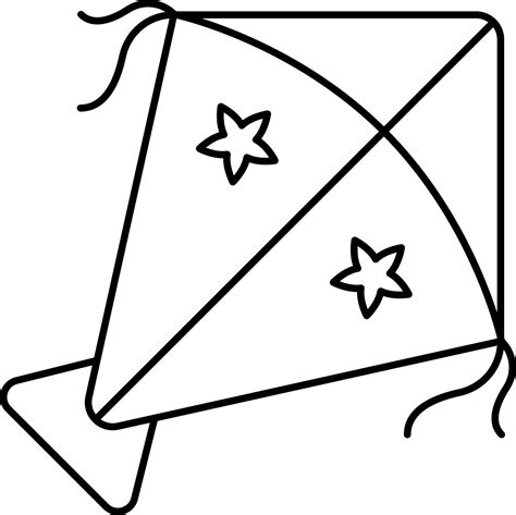 Star Kite Icon Icon In Black Line Art. 24155403 Vector Art at Vecteezy