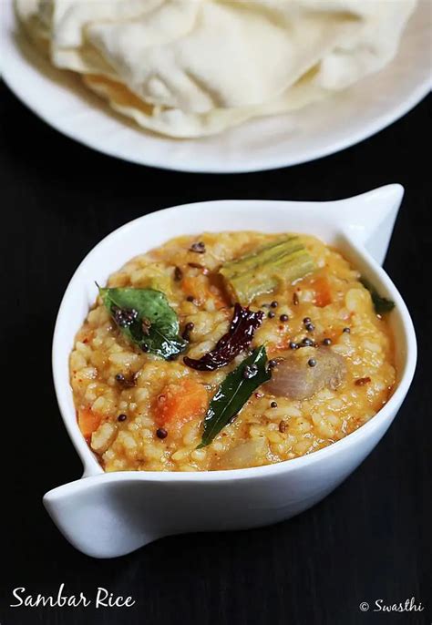 Sambar Rice Recipe Sambar Sadam Swasthis Recipes
