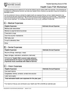 Fillable Online Hr Nd FSA Final Worksheet1doc Fax Email Print PdfFiller