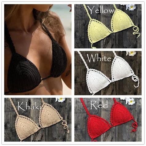 BIKINI De CROCHET Para Mujer Traje De Ba O Sexy Con Tiras De Ganchillo Estilo Vendaje