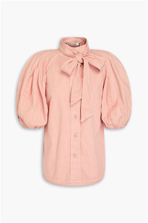 ZIMMERMANN Pussy Bow Cotton And Linen Blend Shirt THE OUTNET