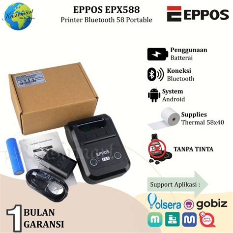 Jual Mobile Printer Thermal Bluetooth 58mm EPPOS EPX588 RPP02 EPX 588