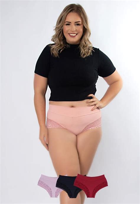 Kit Calcinhas Amada Plus Size Microfibra Concept Lingerie A Partir De R