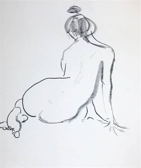 Nude Woman Back Drawing By Jenea Kaitaz Saatchi Art