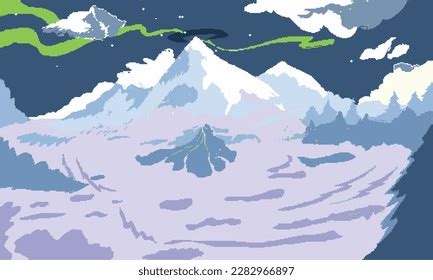 Pixel Vector Nature Mountain Pixelart Stock Vector Royalty Free