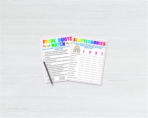 Pride Party Games Bundle LGBTQ Pride Games Pride Trivia Games Rainbow Gay Lesbian Party