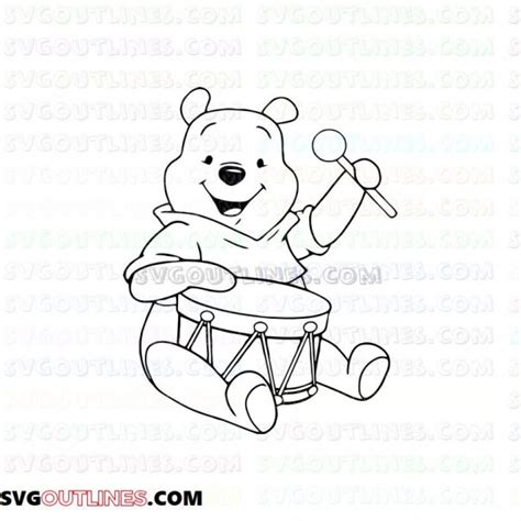 Bear Winnie The Pooh Outline Svg Dxf Eps Pdf Png