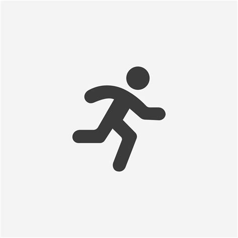 Man Fast Run Icon Vector Isolated Rush Pedestrian Symbol Sign