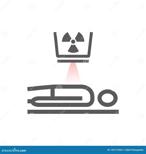 Body CT CAT Scan Line Icon Radiotherapy Sign Vector Symbol For Web