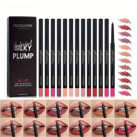 12pcs Set Lip Liner Pencil Matte Nude Contour Lipliner Lipstick Waterproof Long Lasting Lipstick