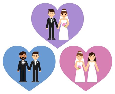 Premium Vector Gay And Straight Wedding Couples