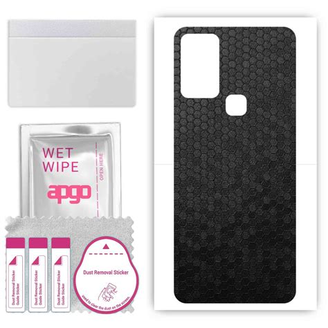 Folia naklejka skórka strukturalna na TYŁ do Infinix Hot 10T Plaster Miodu Czarny apgo SKINS