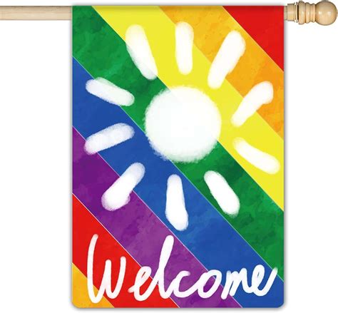 Ychii Love Is Love Rainbow Pride Welcome Garden Flag Double Sided Gay