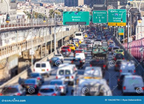 Rush Hour Traffic Jam In New York City Stock Photo Image Of Highway