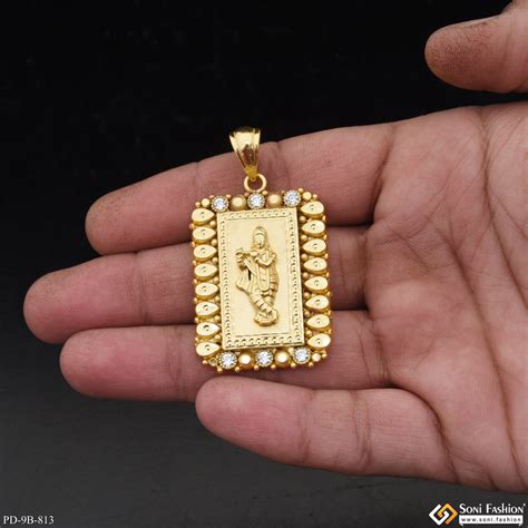 krishna gold plated pendant  men elegant filigree design soni