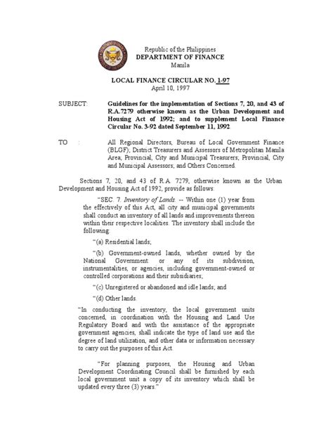 dof local finance circular