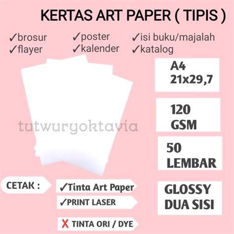 Kertas Art Paper Gsm Ukuran A Isi Lembar Lazada Indonesia