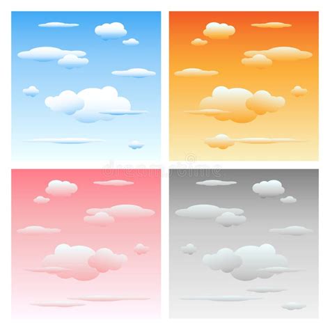 Blue Sky With Clouds Abstract Vector Background Stock Vector