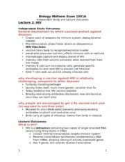 Biology Midterm Exam 1001A Lecture And Independent Study Outcomes