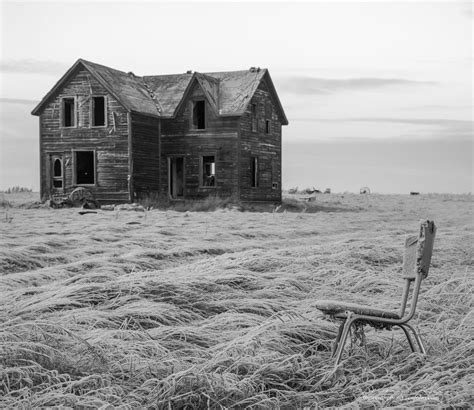 Abandoned Places: Abandoned farmhouse with chair and frost [OC] [2048x1775]