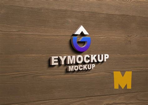 Free 3d Wooden Logo Mockup