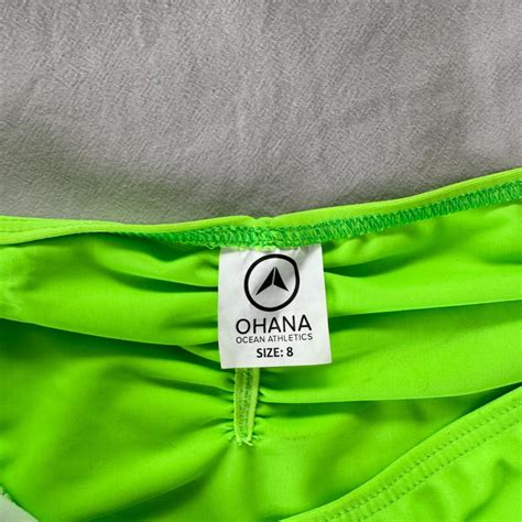 Ohana Neon Green Scrunch Bum Bikini Bottoms Depop