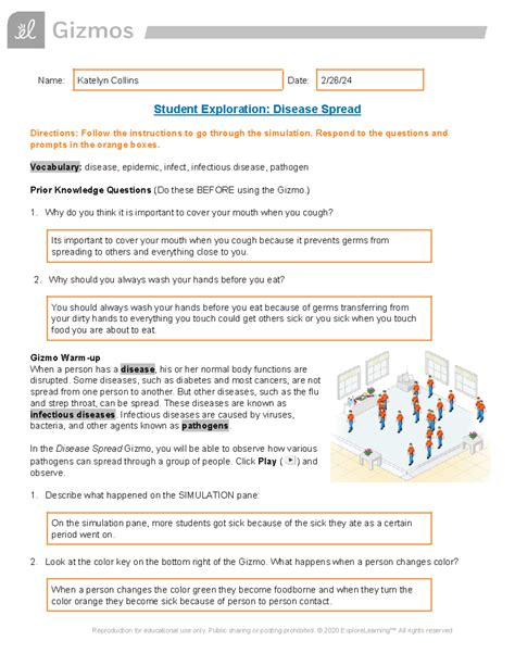 Student Exploration Disease Spread Gizmo Answer Key 1